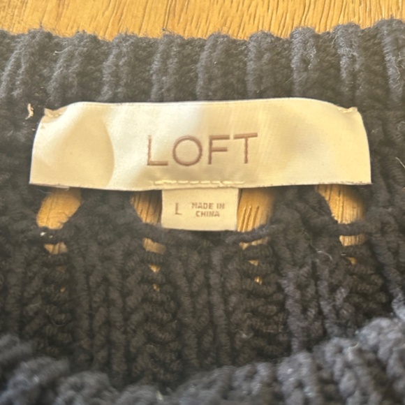 LOFT Open Knit Black Cardigan - Picture 3 of 6